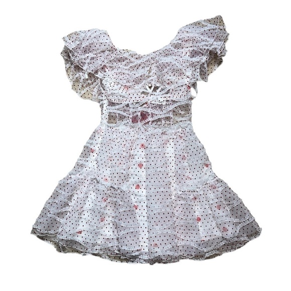 For Love & Lemons Ilaria Red and White Polka Dot Mini Dress US S - Picture 8 of 12